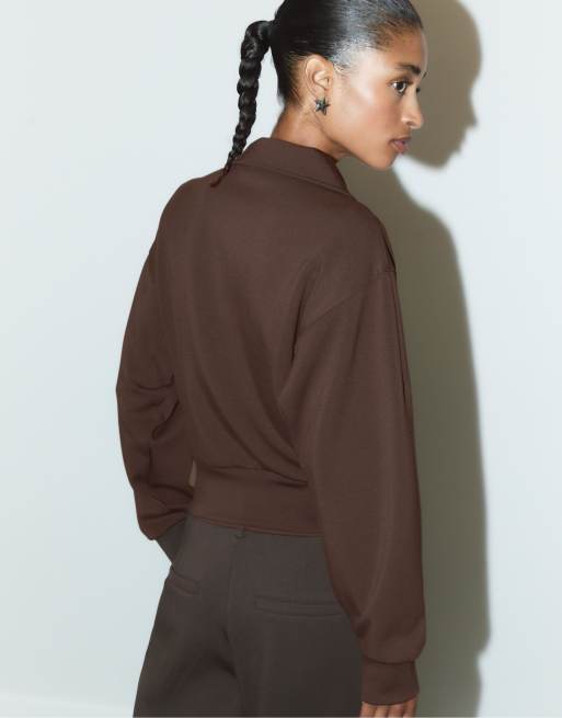 Stradivarius - Brun blød sweatshirt, 2 af 4