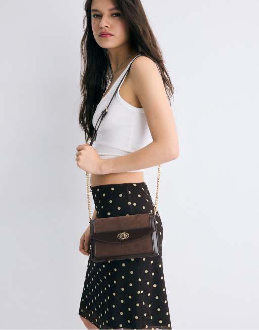 Stradivarius - Brun crossbody-taske med kontrastdetaljer, 3 af 4