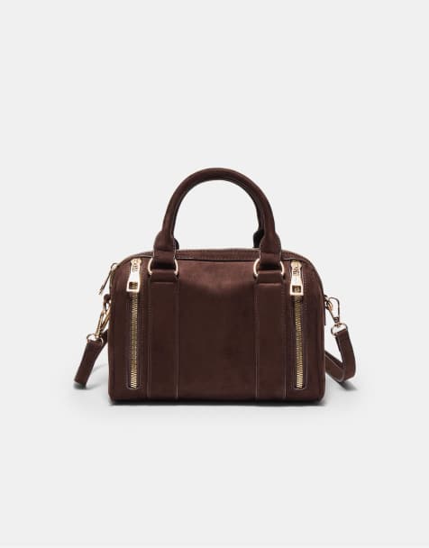 Stradivarius - Brun crossbody-taske med lynlåsdetaljer - view 1