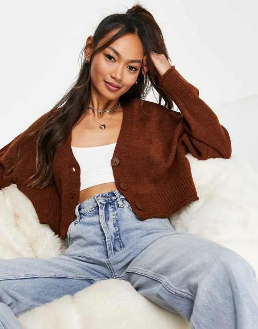 Stradivarius – Brun, kort kofta 