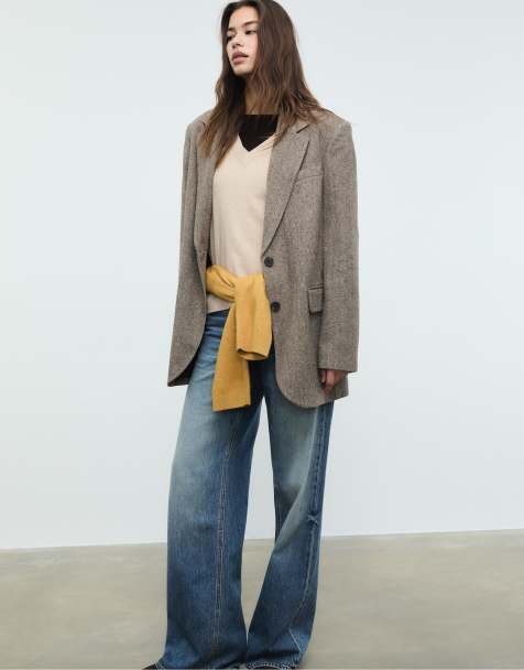 Stradivarius - Brun oversized blazer - view 1