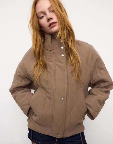 Stradivarius – Brun pufferjacka - view 1