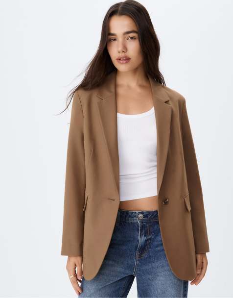 Stradivarius – Brun, regular kavaj - view 1