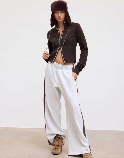 Stradivarius brun strikcardigan med lynlås - view 1