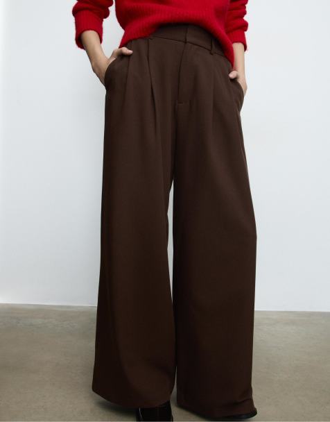 Stradivarius – Bruna, justerbara byxor med supervida ben - view 1