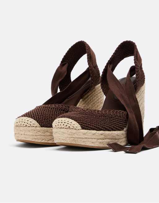 Stradivarius – Bruna skor med platåsula och kilklack, 2 av 4