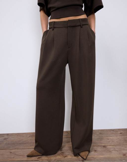 Stradivarius - Brune bløde elegante bukser, 2 af 4