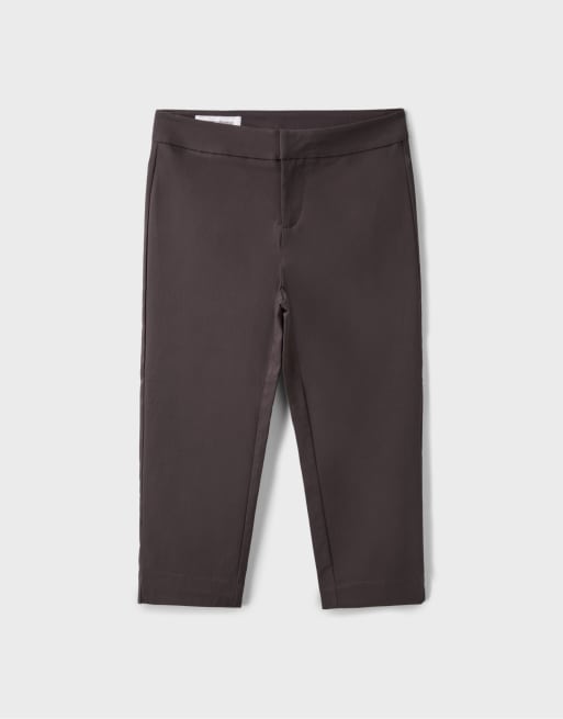 Stradivarius - Brune capri-bukser i bengalin, 6 af 7