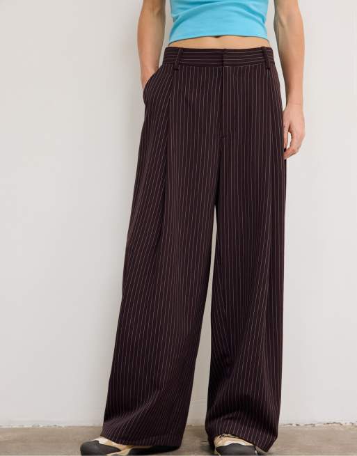 Stradivarius - Brune elegante barrel-bukser, 2 af 5