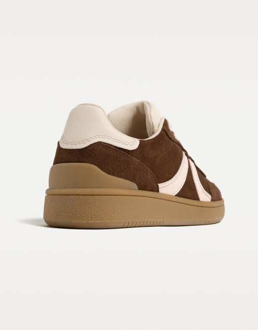 Stradivarius - Brune sneakers i læder, 3 af 4