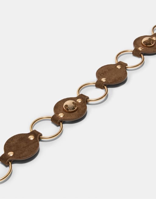 Stradivarius - Brunt bredt bælte med snørehuller, 2 af 3