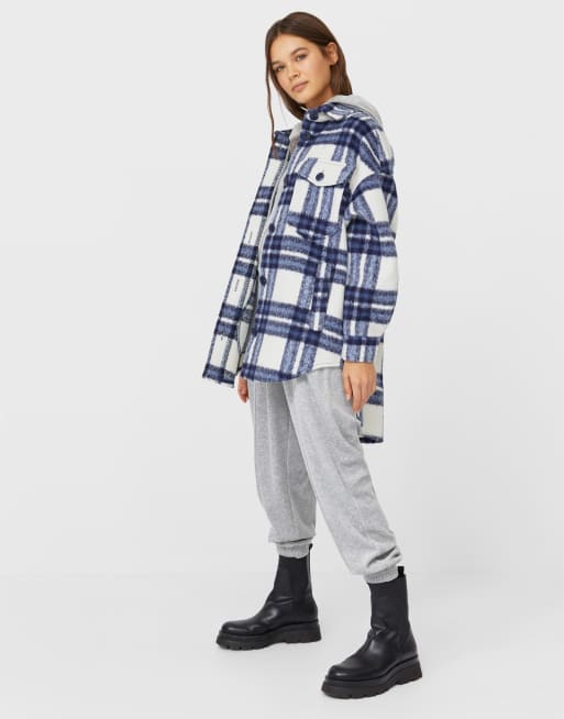 stradivarius check overshirt