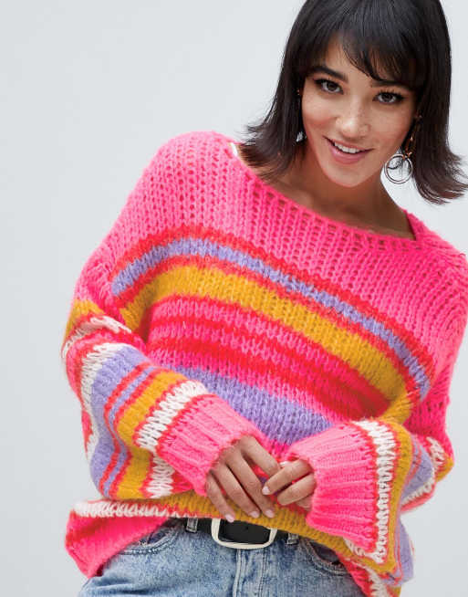 Stradivarius Bunt Gestreifter Pullover Asos