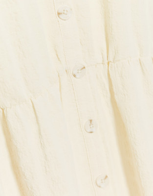 stradivarius button front midi dress