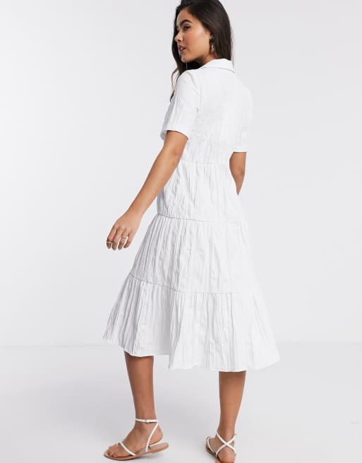 Stradivarius button best sale front midi dress