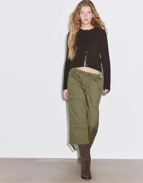 Stradivarius Button-up knit cardigan in brown - view 1