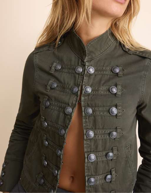 Stradivarius Buttoned jacket in khaki, 2 of 7