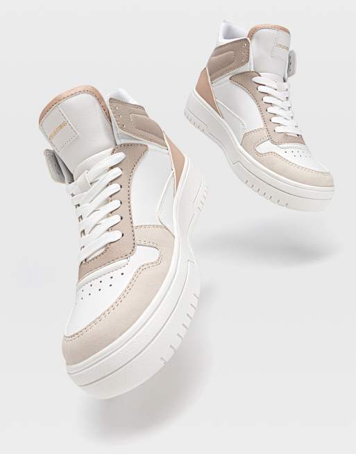 Stradivarius – Buty sportowe do kostki z kontrastowymi wstawkami w stylu retro , 4 z 4