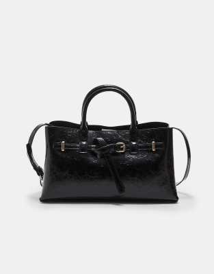 Stradivarius - Cabas avec détail chaîne - Noir