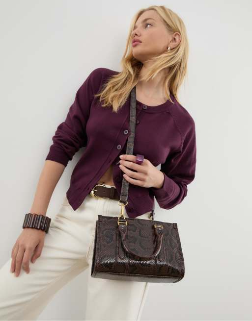 Stradivarius - Cabas imitation cuir à imprimé animal - Marron, 2 de 4
