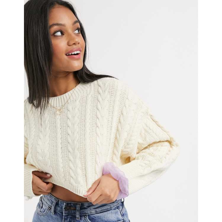 Crop knitted clearance jumper