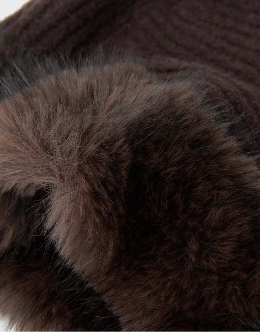 Stradivarius cagoule en faux-fur marron, 4 de 4