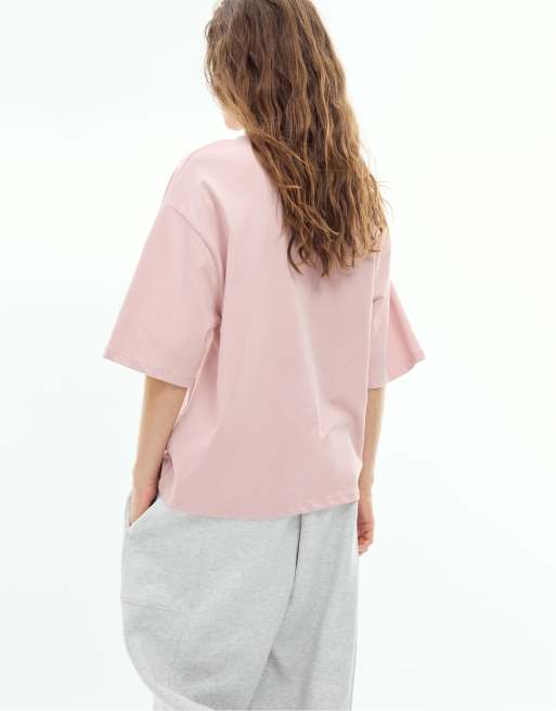 Stradivarius California print t-shirt in pastel pink, 3 of 7