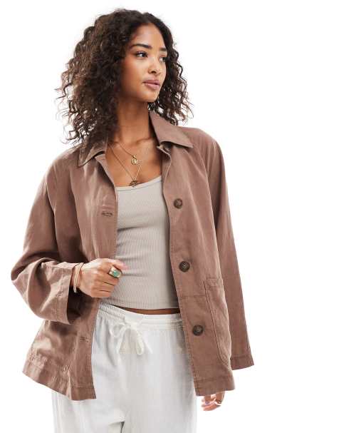 Stradivarius - Camicia giacca marrone - view 1