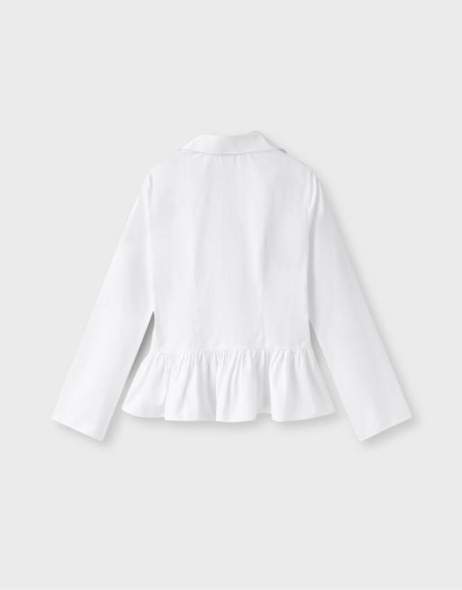 Stradivarius camicia in popeline con arricciature bianca, 7 di 7