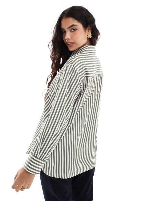 Stradivarius Camicia oversize a righe verdi ASOS