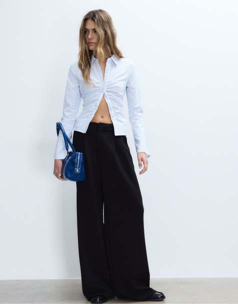 Stradivarius - Camicia raccolta in bengalina celeste - view 1