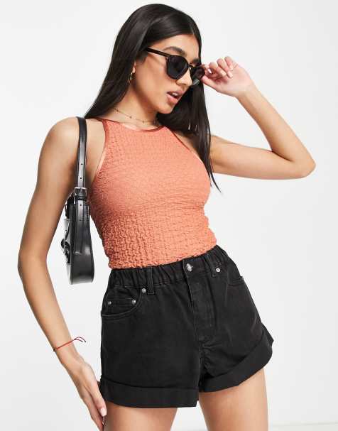 Stradivarius - Camitop in jaren 90-stijl met textuur in roest - view 1