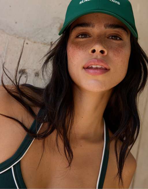 Stradivarius Cap mit Stickerei in Khaki, 2 von 4