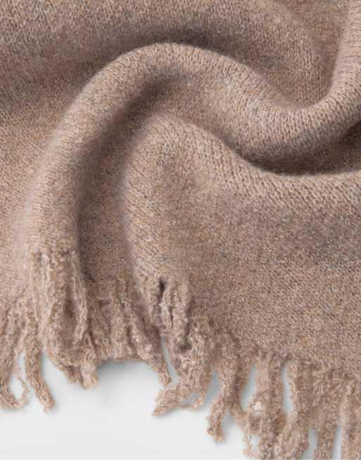 Stradivarius Cape-Schal mit Fransen in Beige, 4 von 4
