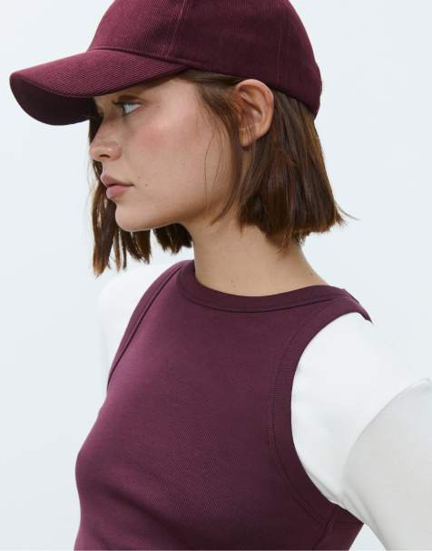 Stradivarius - Cappellino basic bordeaux testurizzato - view 1