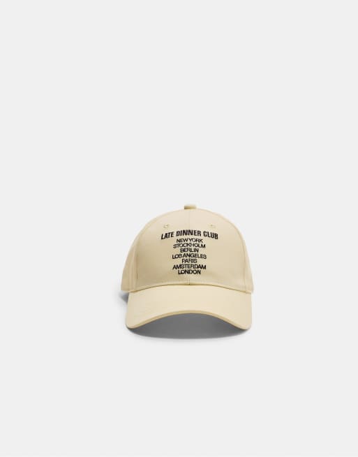 Stradivarius - Cappellino dorato con scritta