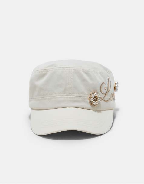 Stradivarius cappellino Love in ecru - view 1