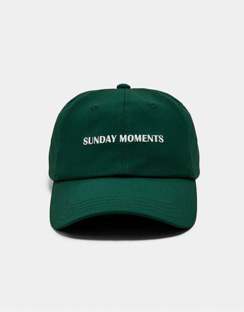 Stradivarius cappellino ricamato Sunday moments verde bosco - view 1