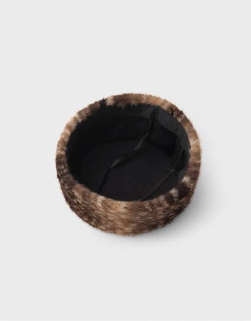 Stradivarius cappello rotondo animalier marrone, 4 di 4