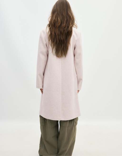 Stradivarius cappotto basic effetto morbido écru, 3 di 7