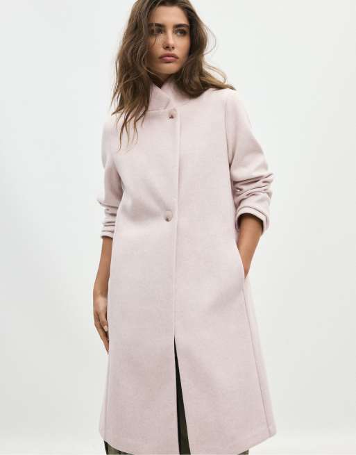 Stradivarius cappotto basic effetto morbido écru, 5 di 7