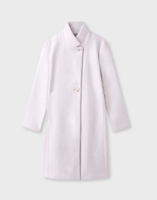 Stradivarius cappotto basic effetto morbido écru, 6 di 7