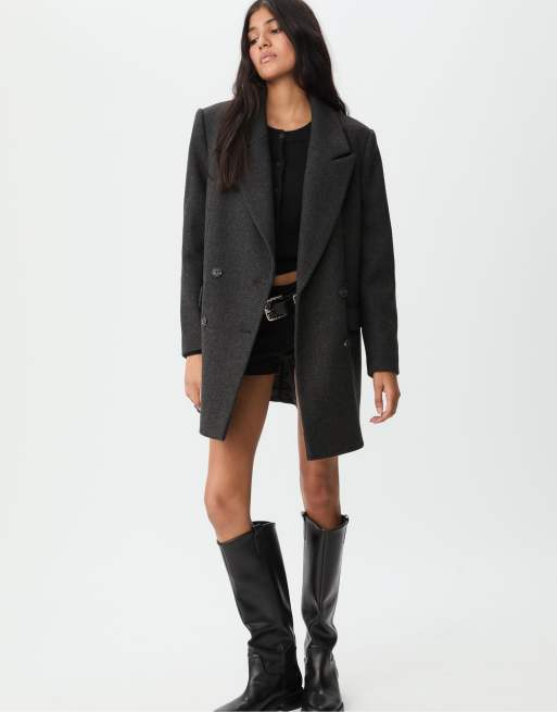 Con Cintura Cappotto Stradivarius Verde Stradivarius Cappotto