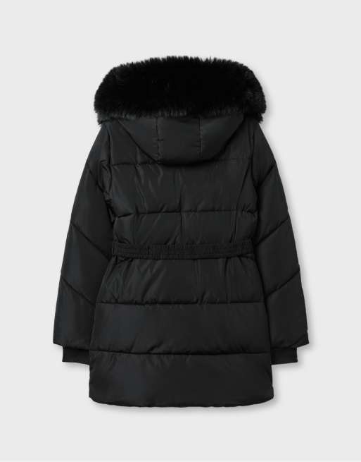 Stradivarius cappotto imbottito aderente nero, 6 di 6
