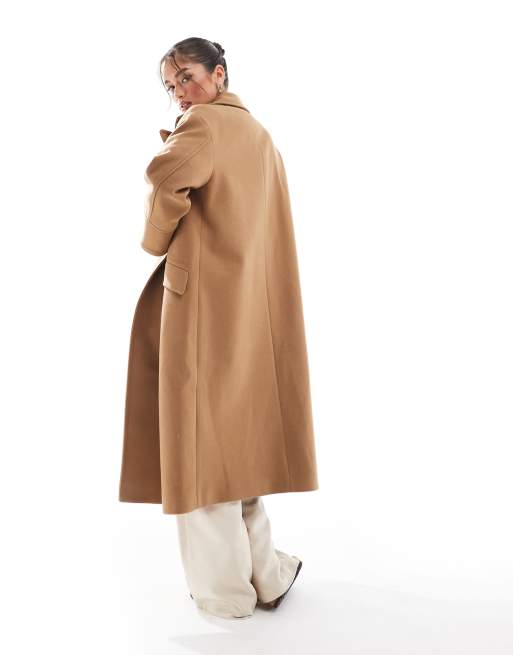 Stradivarius Cappotto oversize color cammello morbido al tatto