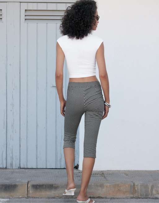 Stradivarius capri en bengaline à carreaux, 3 de 7
