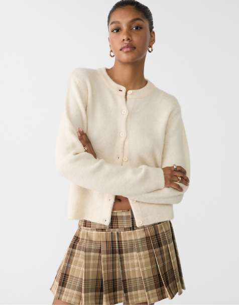 Stradivarius cardigan in ecru - view 1