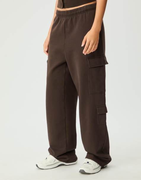 Stradivarius – Cargo-Jogginghose in Braun - view 1