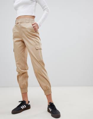 womens beige cargo trousers