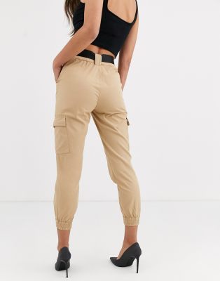 beige cargo joggers womens